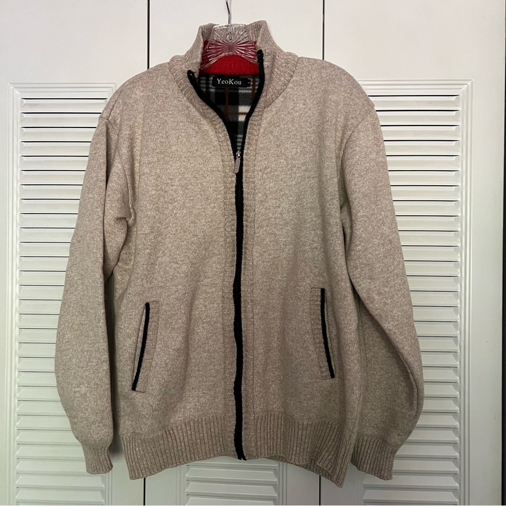 Men's flannel lined sweater